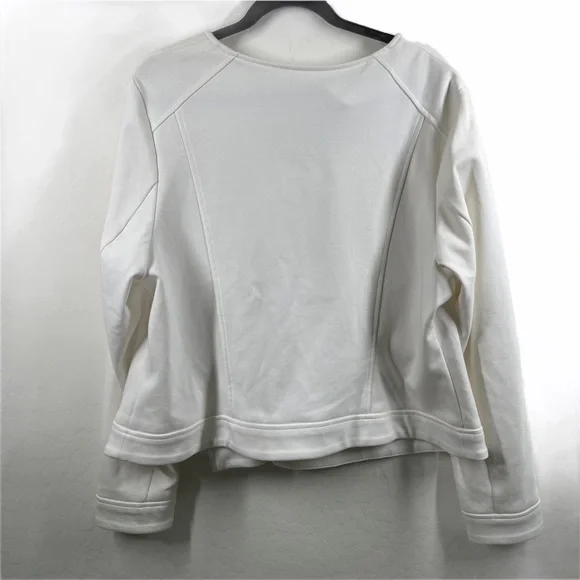 Lane Bryant Jacket 20 White Black Bomber Zipper - Picture 9 of 9